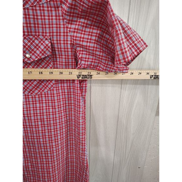 Vintage Men's Rustler X Long Tails Pearl Snap Western Short Sleeve Shirt Size L - Picture 5 of 5